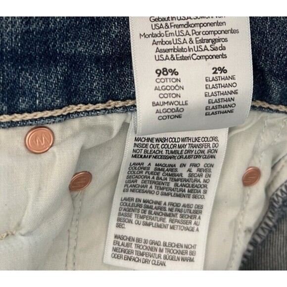 Mother Superior The Tomcat Ripped Crop Straight Leg Jeans Kneeling On Stones 25 - Picture 10 of 10